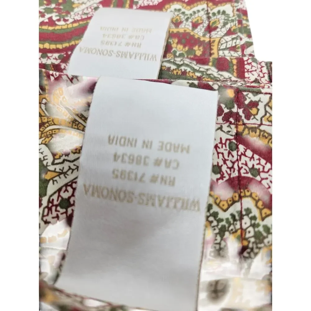 Lot of 6 Williams Sonoma Cotton Napkins Red Paisley Dinner Table Linen